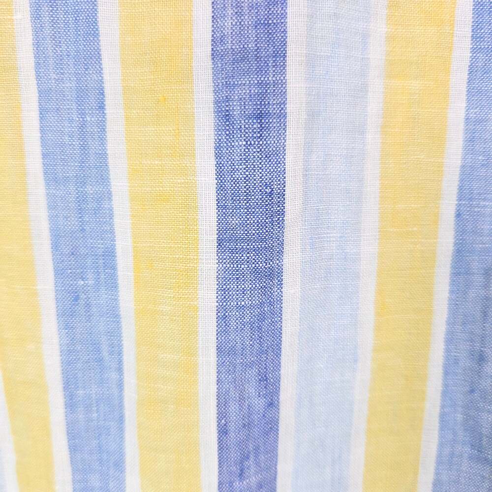 Cotton & Colors Men's Made in Italy Button-Down Linen Striped Long Sleeve Large - Picture 5 of 8